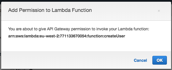 AWS Gateway Lambda Permissions